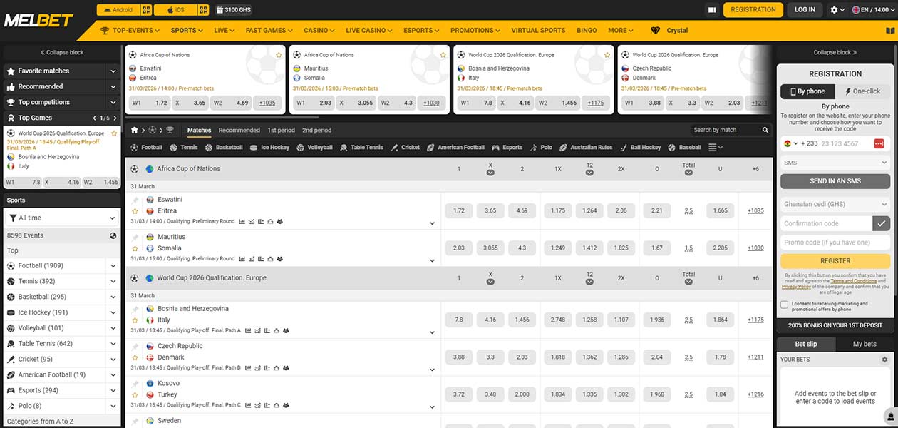 MELbet sports betting South Africa